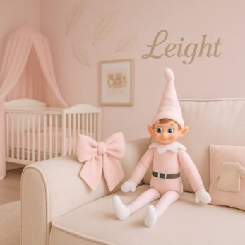 LEIGHT Soft Vinyl Elf with Hat and Tag (Pink)